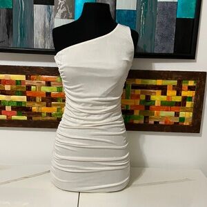 Forever 21 Elegant Cream One-Shoulder Dress